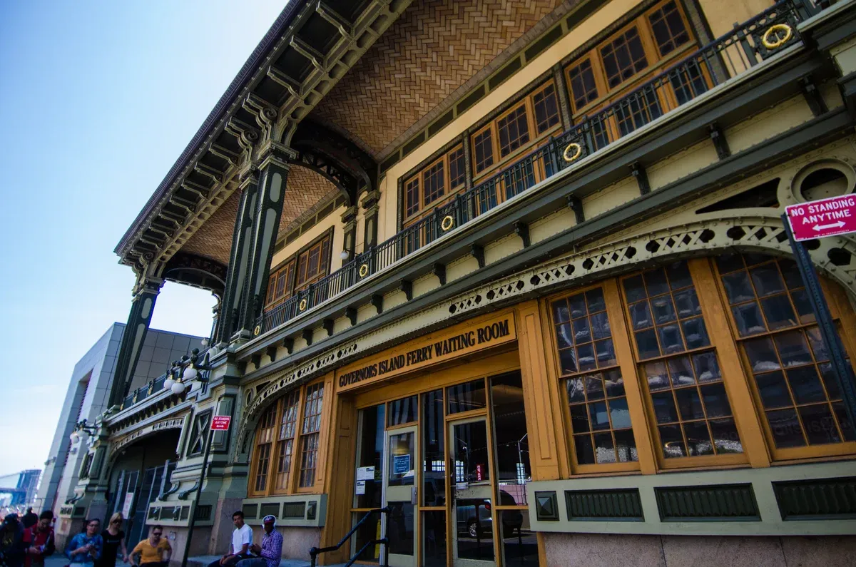 Battery Maritime Building in Lower Manhattan, where the Governors Island ferry leaves, near an architecture boat tour in New York